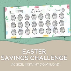 A6 Cash Envelopes Savings Tracker | Easter Savings Challenge | Cash Envelope System | Cash Stuffing | Holiday Fund | Digital Download