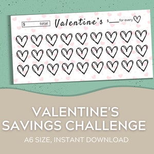 A6 Cash Envelopes Savings Tracker | Valentine’s Savings Challenge | Cash Envelope System | Cash Stuffing | Holiday Fund | Digital Download