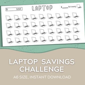 A6 Cash Envelopes Savings Tracker | Laptop For College Savings Challenge | Cash Envelope System | Cash Stuffing | Digital Download