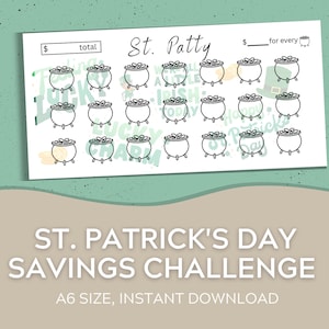 A6 Cash Envelopes Savings Tracker | St. Patrick&#39;s Day Savings Challenge | Cash Envelope System | Holiday Fund | Digital Download