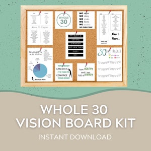 Whole 30 Vision Board Kit, Printable