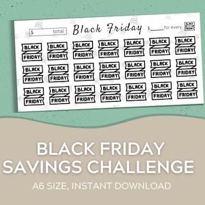A6 Cash Envelopes Savings Tracker | Black Friday Savings Challenge | Cash Envelope System | Cash Stuffing | Shopping Fund | Digital Download