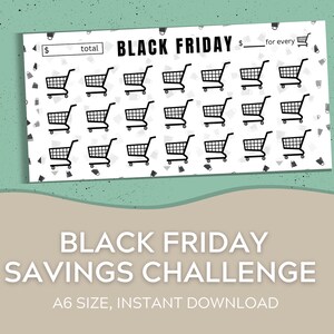 A6 Cash Envelopes Savings Tracker | Black Friday Savings Challenge | Cash Envelope System | Cash Stuffing | Shopping Fund | Digital Download
