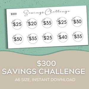 A6 Cash Envelopes Savings Challenge | Three Hundred Dollar Savings Challenge | Cash Envelope System | Savings Fund | Digital Download