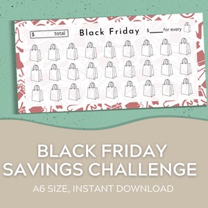 A6 Cash Envelopes Savings Tracker | Black Friday Savings Challenge | Cash Envelope System | Cash Stuffing | Shopping Fund | Digital Download