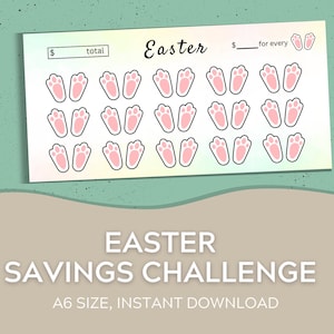 A6 Cash Envelopes Savings Tracker | Easter Savings Challenge | Cash Envelope System | Cash Stuffing | Holiday Fund | Digital Download