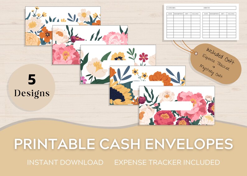 Printable Cash Envelopes | Cash Budgeting | Set of 5 Instant Downloads ...