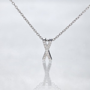 Collar con inicial X, collar con letra mayúscula, colgante de diamantes en oro de 18 quilates, colgante con inicial de diamantes de 18 quilates para mi hija.