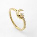 Crescent Moon and Star Ring, Etoile Proposal Diamond Ring, Silver Star ...