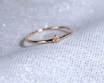 14K Minimalist Cheese Ring, Gold Dainty Cute Cheese Ring, Mouse Love Cheese Ring, Cheese Gift for Her, Mother Day Present, Cute Kid Ring