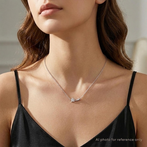 Meteor Star Necklace, Silver Celestial Pendant