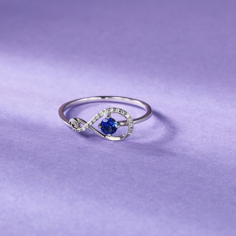 Valentine/'s Day Gifts Sapphire Engagement Ring for Women Black Friday Dainty Sapphire Promise Ring personalize in Rose Gold or White gold