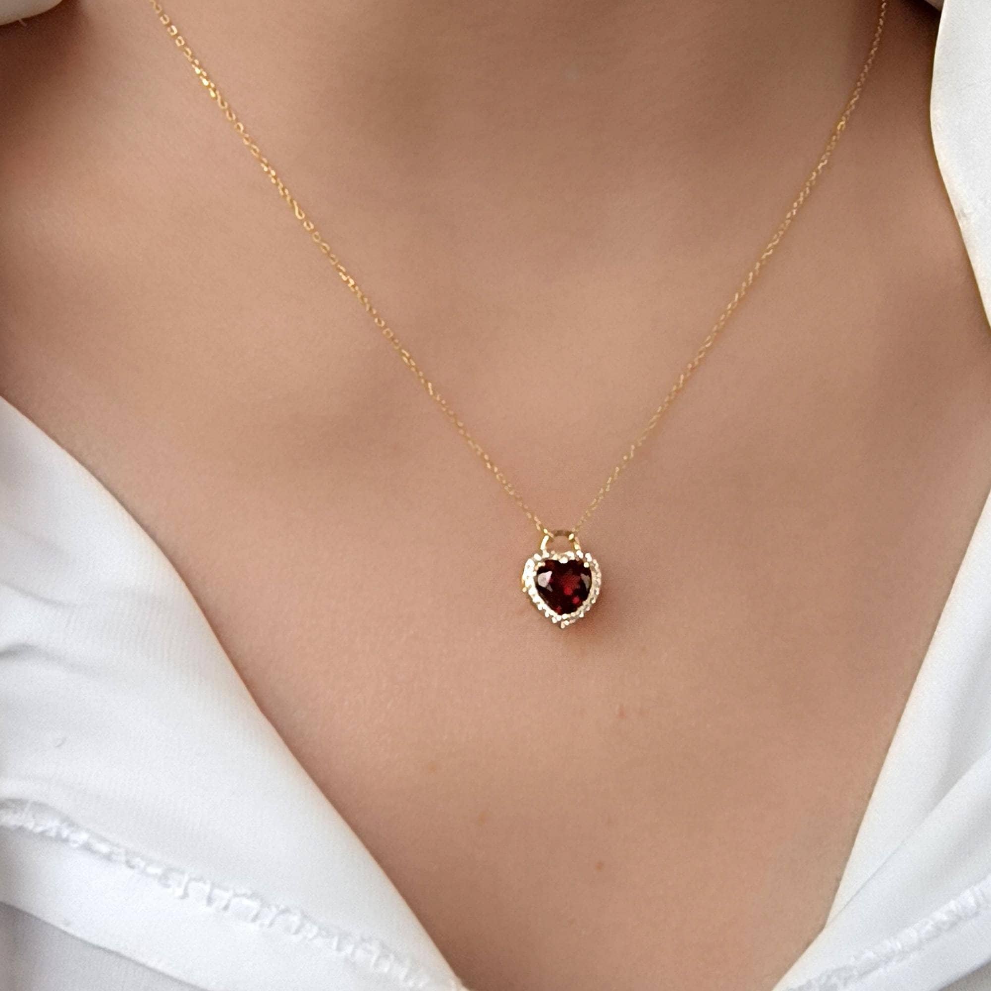 Ciondolo Pietra Naturale Collana Con Ciondolo Granato Naturale Rosso Fuoco Ovale - Regalo Di Natale Elegante, Argento Placcato Astral Chain