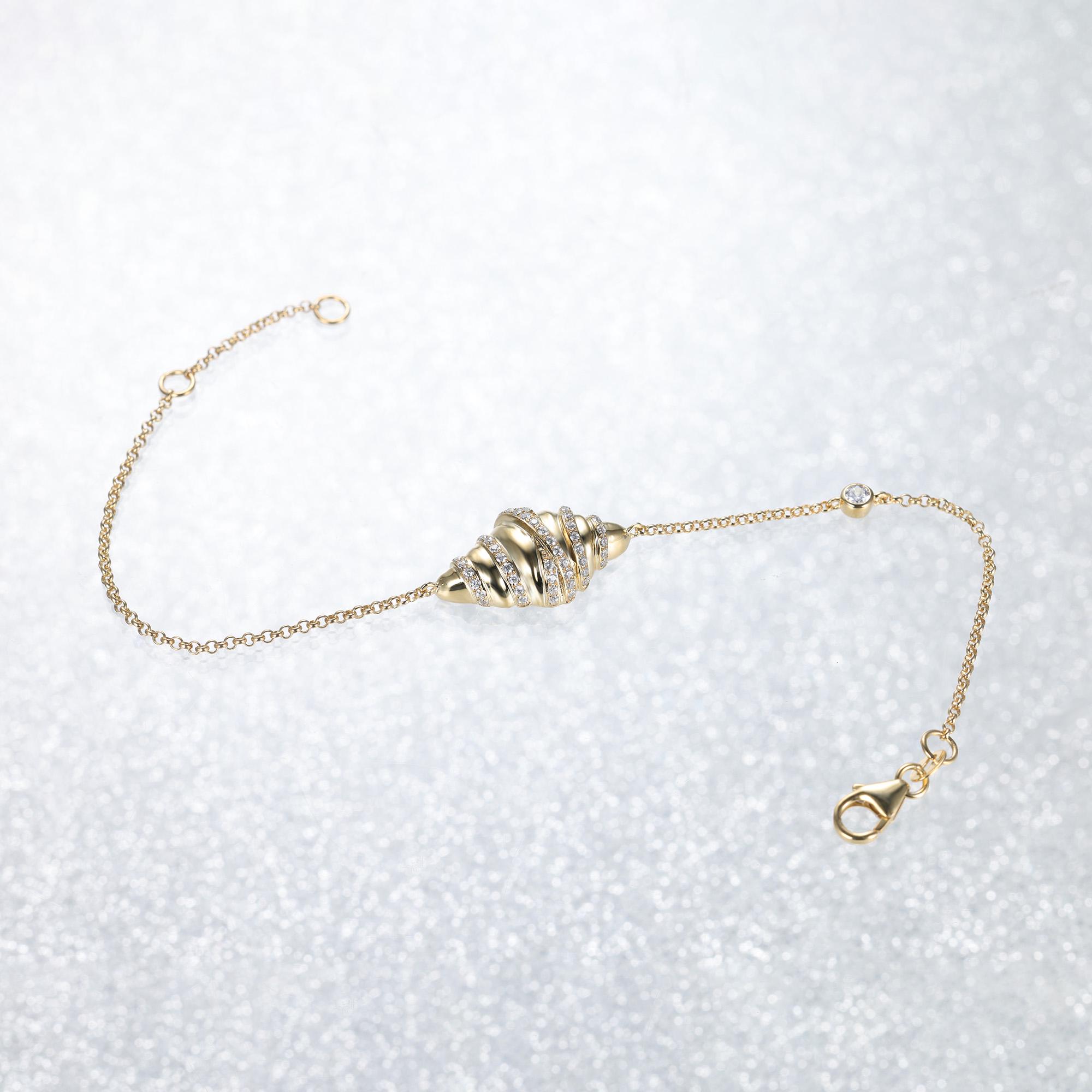 Croissant Bracelet, Silver Foodie Jewelry, Delicate Pastry Jewelry For Kids