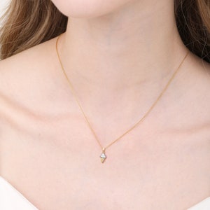 Gold Eis Kegel Halskette, Silber Eis Anhänger, Milch Eis Kegel Anhänger, Milchshake Halskette, niedliche Halskette für Kinder Schmuck