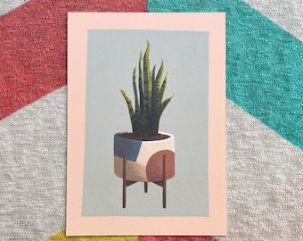 5x7" Snake Plant Print (Shipping Included)