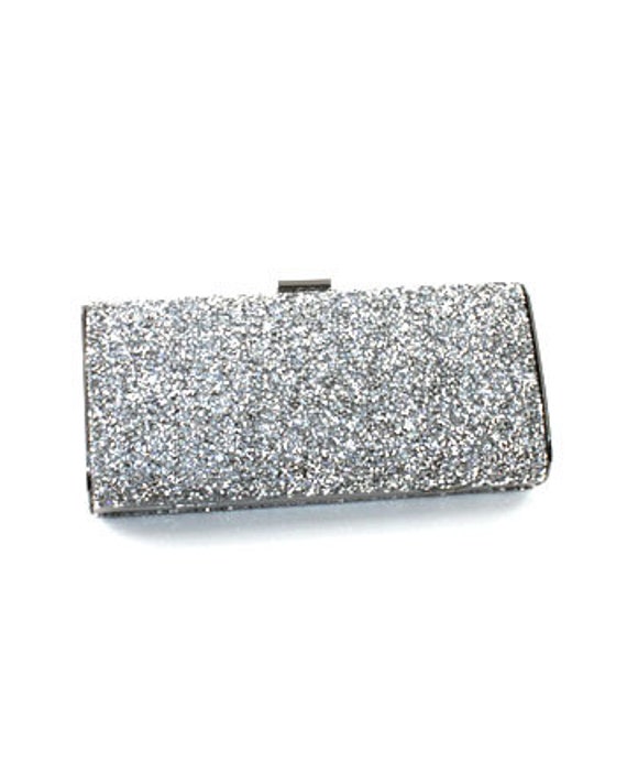 silver clutch bag with strap