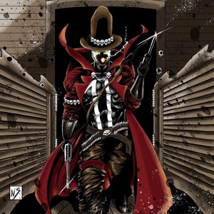 Gunslinger Spawn Druck Zeichnung