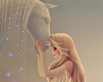 Disney's Elsa and Nokk from Frozen 2 with LED String Lights