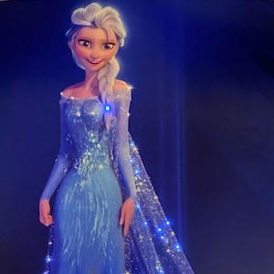 Disney's Frozen - Elsa Artwork With LED String Lights - Etsy