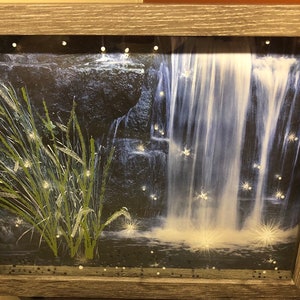 Waterfalls at night with LED String Lights