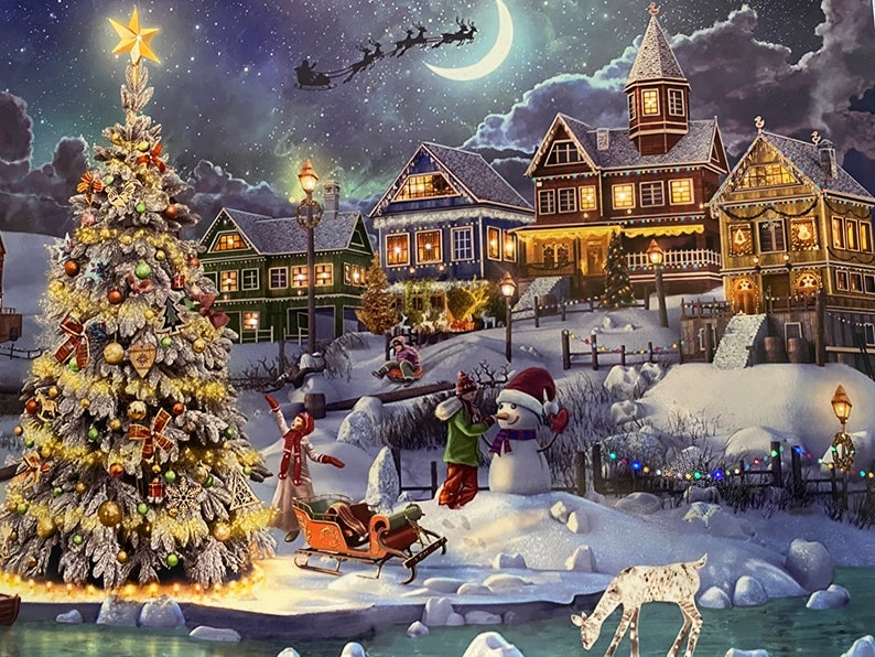Christmas Scene LED String Lights Shadowbox - Etsy