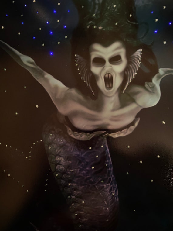 Creepy Siren Shadowbox With LED String Lights Etsy
