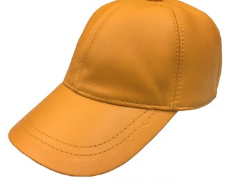 Yellow Leather Cap