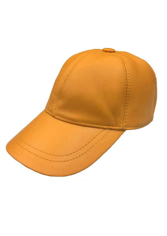 Yellow Leather Cap - Etsy