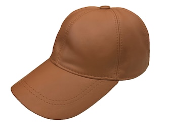 Brown Leather Cap