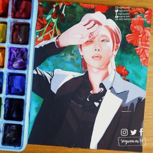 BTS Fanart | BTS RM Nam Joon Karte der Seele Auf:e | Originalgemälde (Gouachemalerei) | Verschluss | Bangtan Sonyeondan