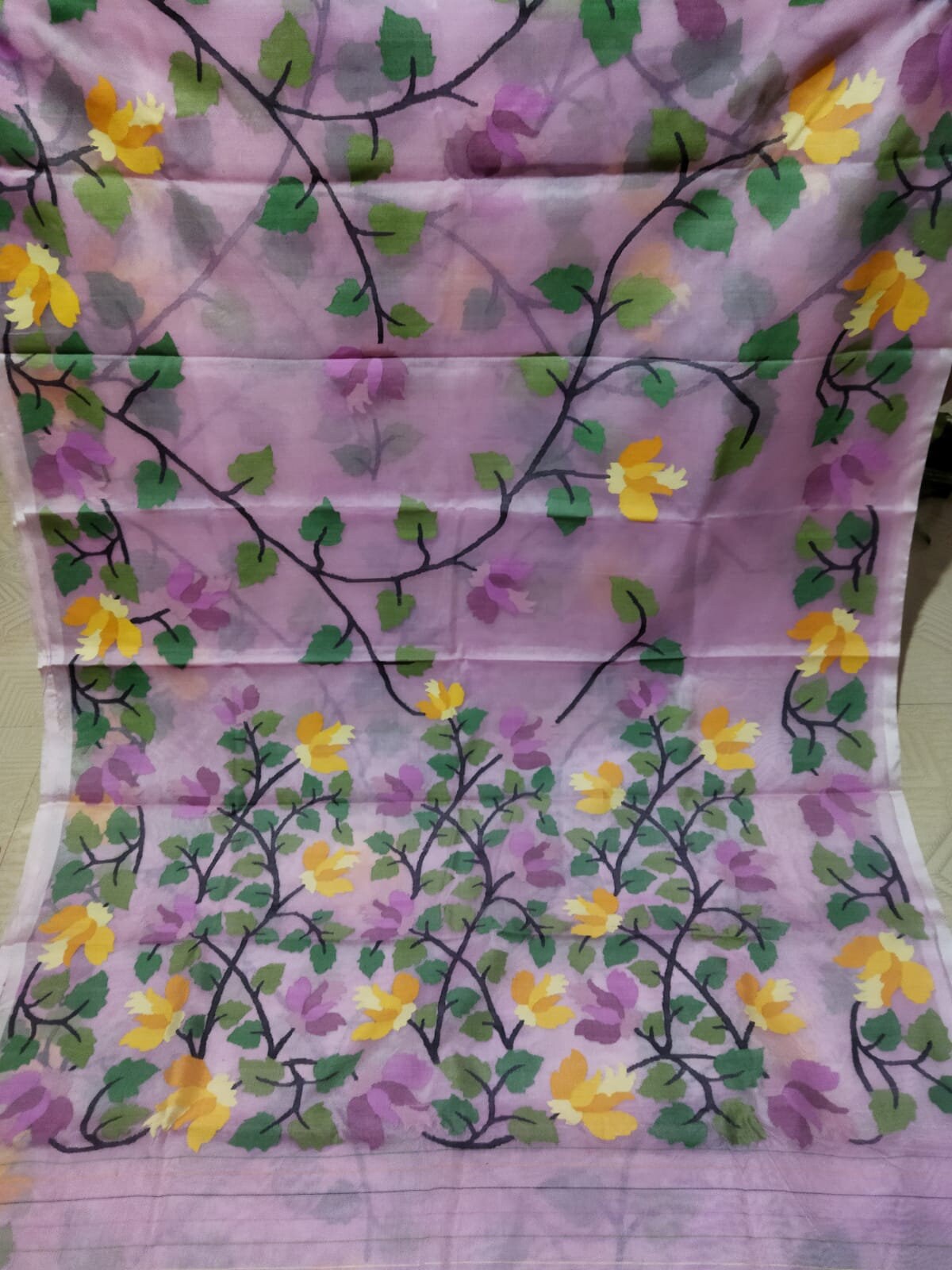 Traditional Silk Muslin Jamdani Saree/muslin Tantuj/reshom Jamdani With ...