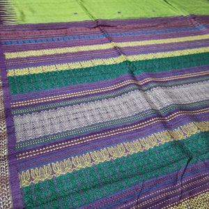 Pure Tussar Silk saree; Hanweaving; falls and Pikko DHL Shipping
