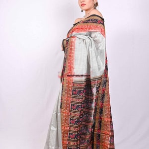 Sanchipar Khandua Silk Saree; 3 Ply Mulberry Silk; Free Falls and Pikko; DHL Shipping in 4 to 5 days