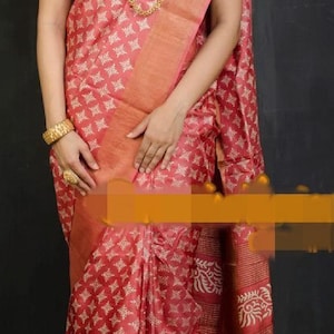 Tussar silk saree; DHL Shipping in 4 to 5 days