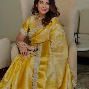 Designer kanjivaram silk saree with blouse;DHL shipping