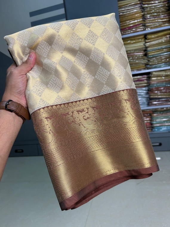 Banarasi soft Katan fancy saree;Falls and Pikko Free; DHL Shipping in 4 to 5 days