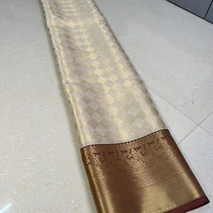 Banarasi soft Katan fancy saree;Falls and Pikko Free; DHL Shipping in 4 to 5 days image 3