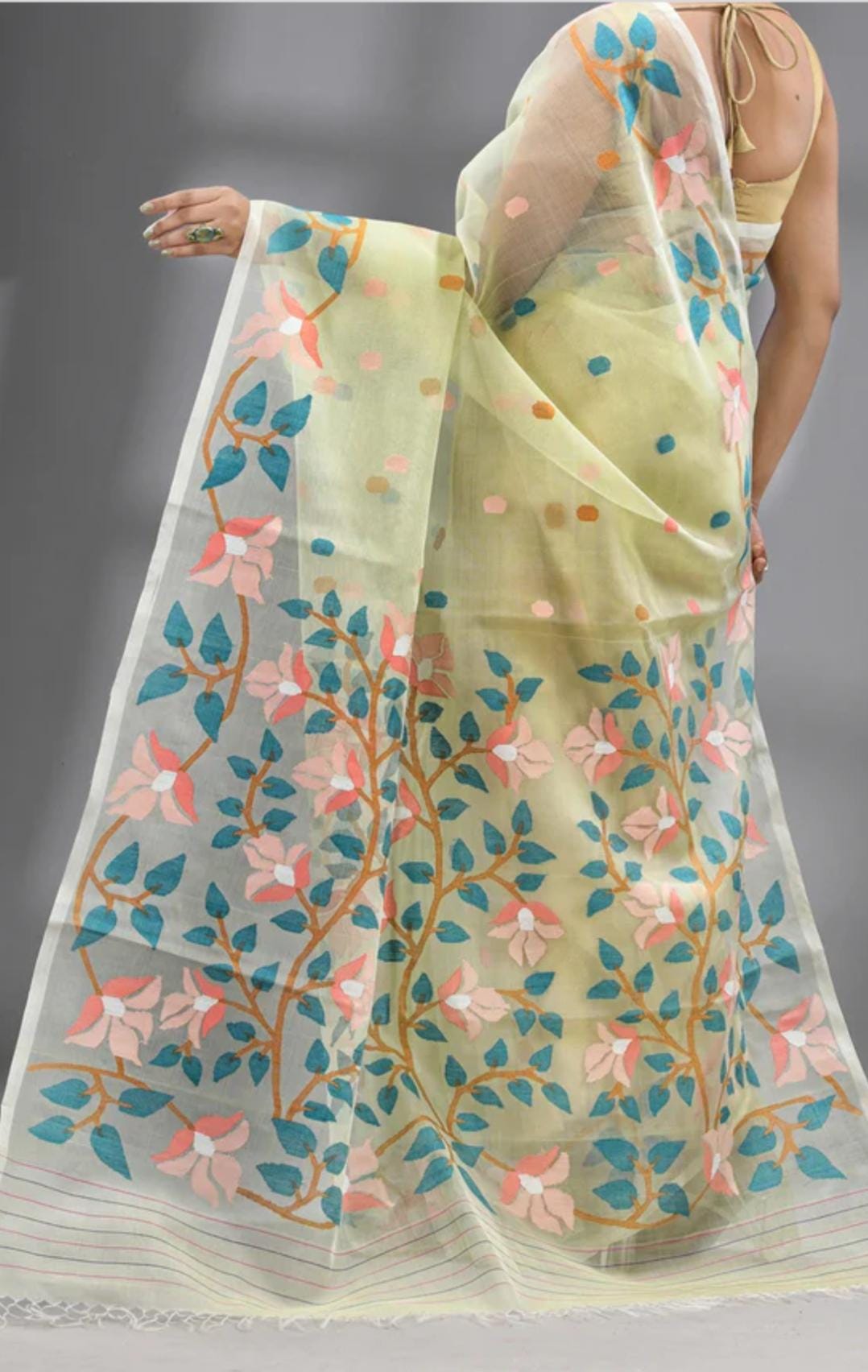 Tulip jamdani tantuj Muslim sarees main image 1