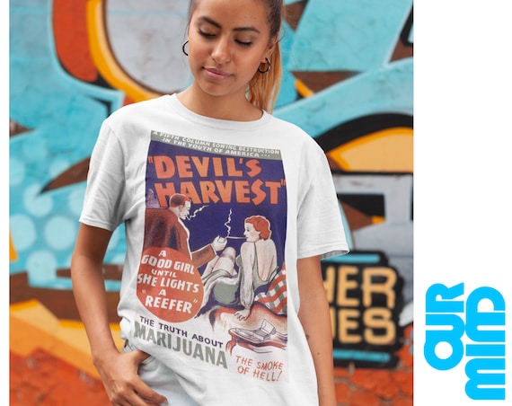 Devil's Harvest Vintage Propaganda Marijuana T-Shirt Devil's Harvest Vintage Propaganda Marijuana T-Shirt