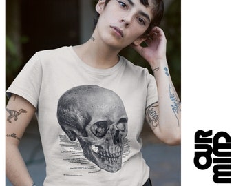 Vintage Skull Anatomy T-Shirt: 1886 Human Bone Drawing