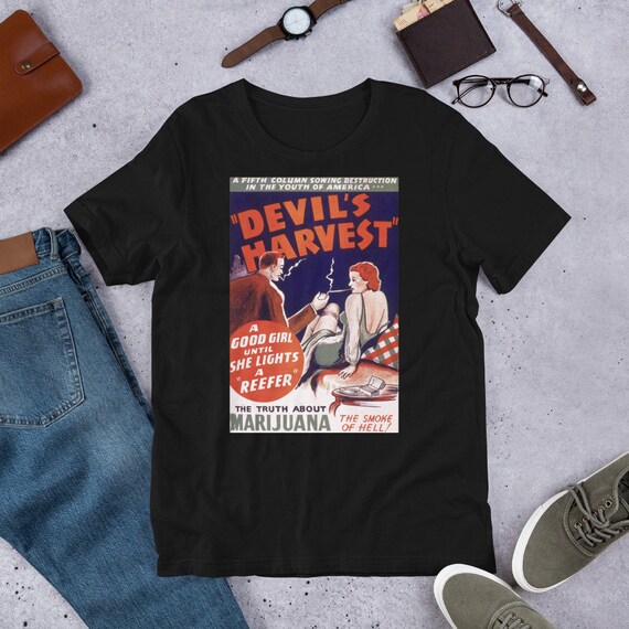 Devil's Harvest Vintage Propaganda Marijuana T-Shirt Devil's Harvest Vintage Propaganda Marijuana T-Shirt
