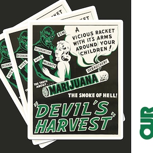 Adesivo da Colheita do Diabo: Propaganda Antimaconha Vintage