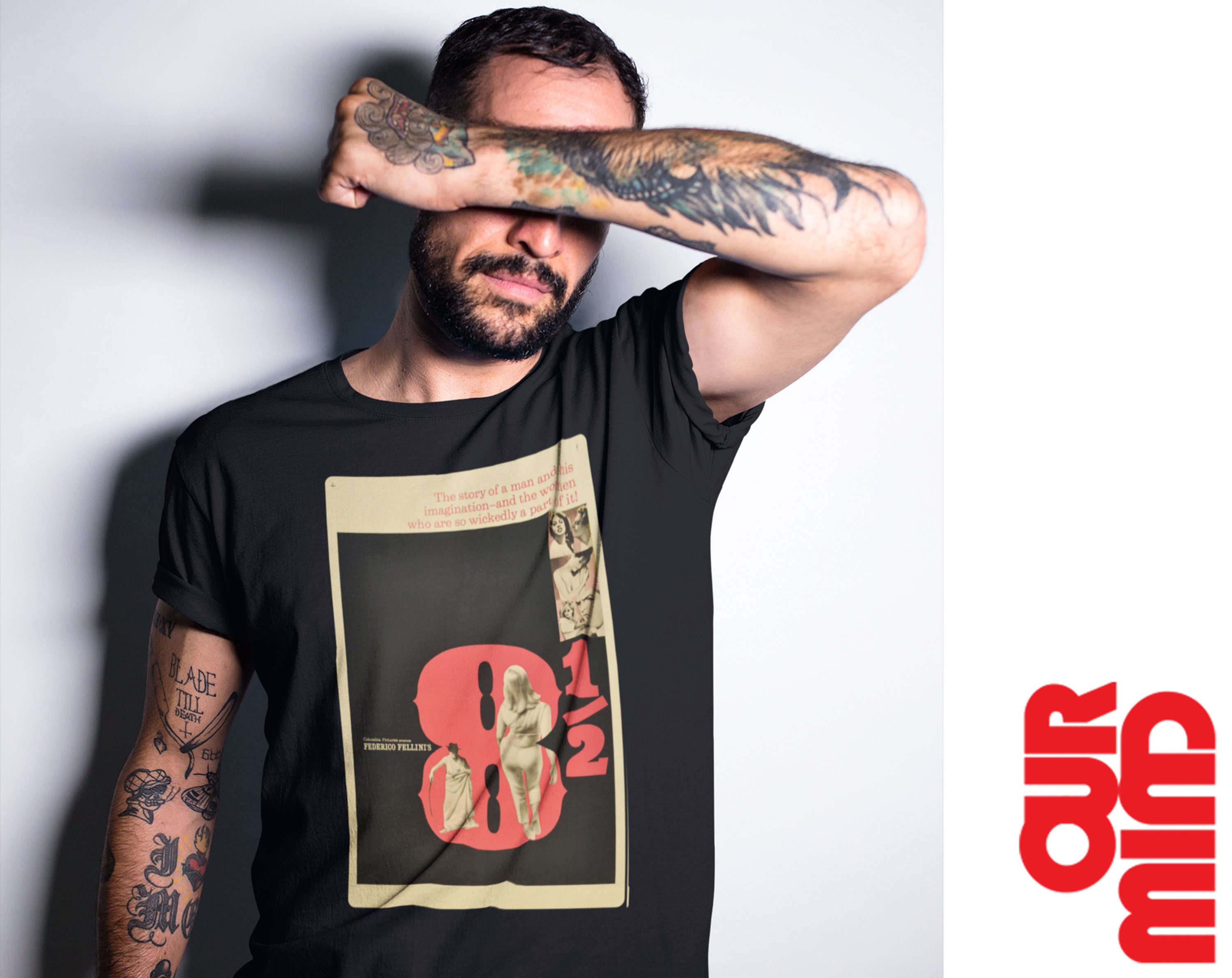 8 1/2 映画ポスター Tシャツ: フェデリコ・フェリーニ イタリア映画