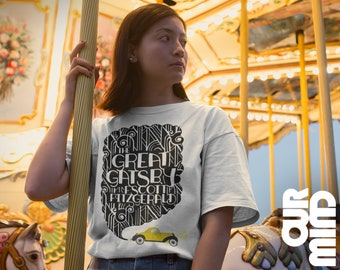 THE GREAT GATSBY T-Shirt - Scott Fitzgerald Unisex 1920er Buchliebhaber Lesen Vintage Retro 20er Jahre Klassiker Literatur Roman Jazz Age Weihnachten
