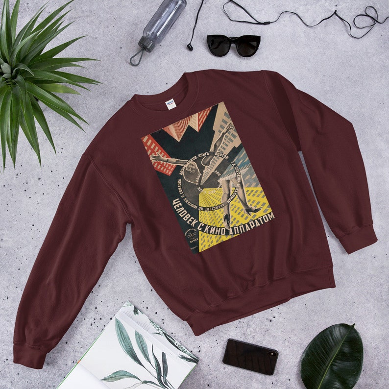 RUSSIAN VINTAGE POSTER Sweatshirt - Unisex Design 1920s Vladimir Georgii Stenberg Retro Vintage Propaganda Minimal Hoodie Artwork Futurism