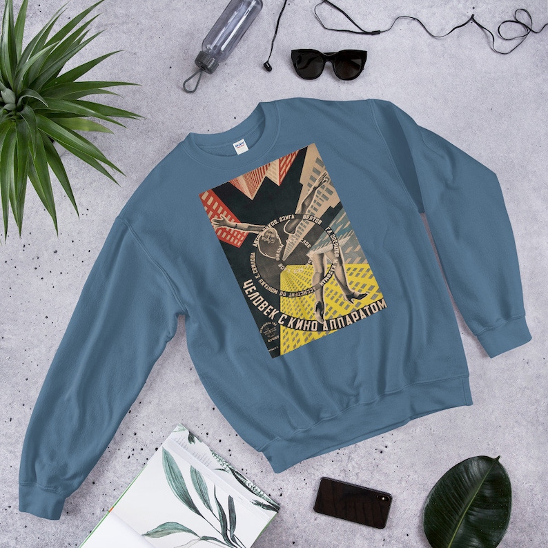 RUSSIAN VINTAGE POSTER Sweatshirt - Unisex Design 1920s Vladimir Georgii Stenberg Retro Vintage Propaganda Minimal Hoodie Artwork Futurism