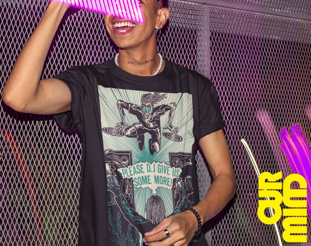 DJ Give Us More T-shirt: Rave Party Techno Music Tee - Etsy