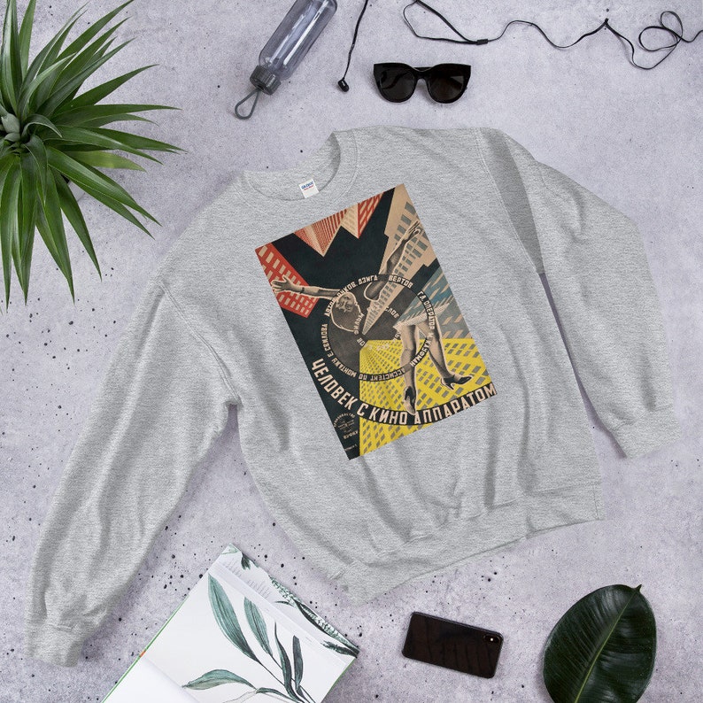RUSSIAN VINTAGE POSTER Sweatshirt - Unisex Design 1920s Vladimir Georgii Stenberg Retro Vintage Propaganda Minimal Hoodie Artwork Futurism