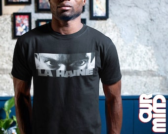 LA HAINE T Shirt - Unisex Männer Frauen 1995 Film Gritty Verstörend Sprengstoff Kult Film Classic Cinema Rage Underground Fotografie Poster Grau